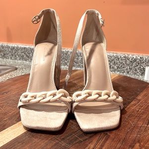 Ermomm Womens Square Toe Heeled Sanadals, Chunky Heel, ankle strap wedding shoe